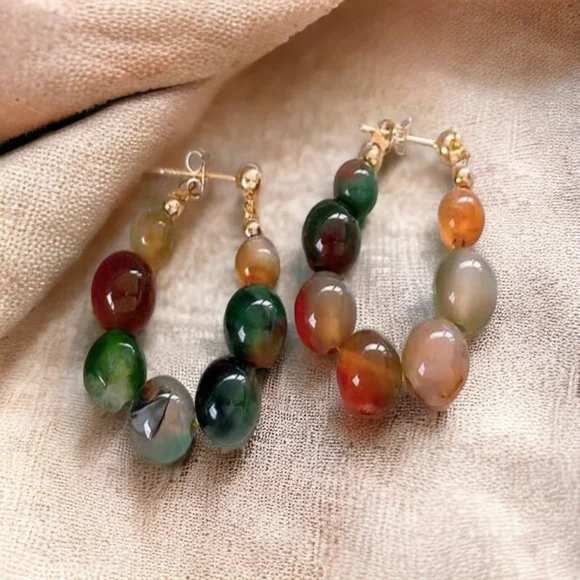 Colorful beaded earrings - Picture 6 of 14